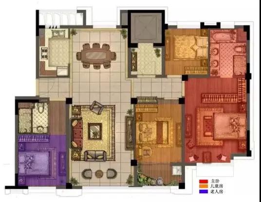 150㎡戶型四間朝南，一個創(chuàng)新的戶型，我不允許它有1㎡的浪費(fèi)。